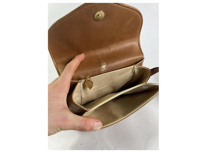 Borsa in pelle marrone Gucci GG Marmont Animalier - vista 2