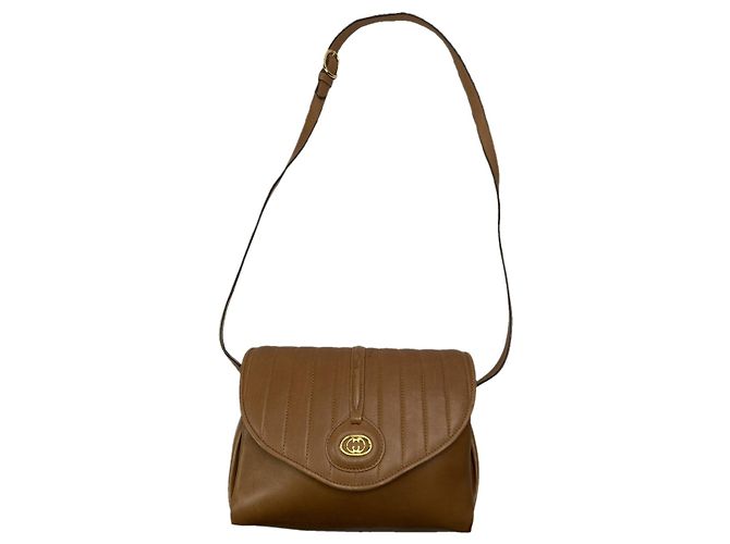 Borsa in pelle marrone Gucci GG Marmont Animalier - vista 3