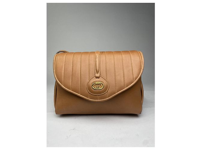 Borsa in pelle marrone Gucci GG Marmont Animalier - vista 5