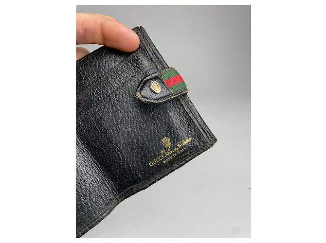 Borsa in pelle nera Gucci Horsebit 1955 Nero - vista 4