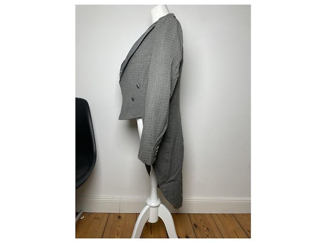 Dior Vintage Tailcoat Grey and Black Patterned Wool - view 2