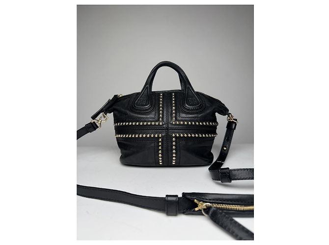 Borsa a mano in pelle nera Givenchy Nightingale Nero - vista 2