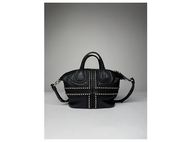 Borsa a mano in pelle nera Givenchy Nightingale Nero - vista 4