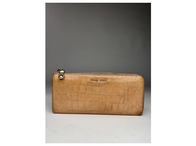 Cartera de cuero marrón Miu Miu Castaño - vista 5