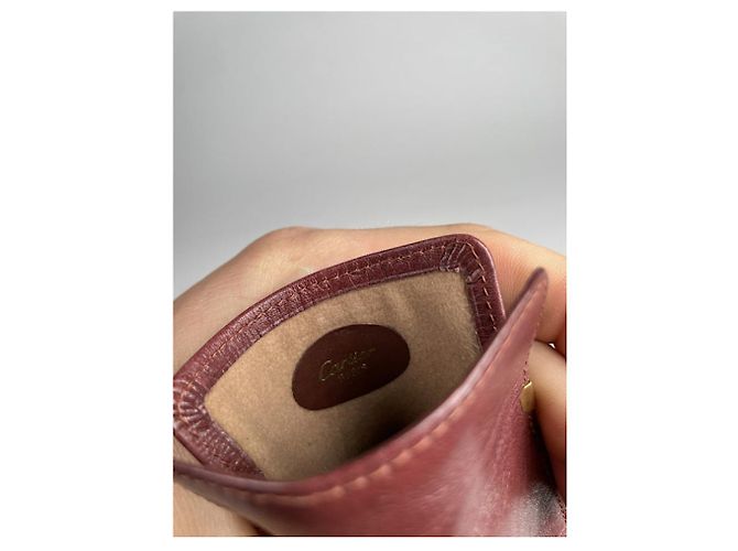 Borsa in pelle bordeaux Cartier Bordò - vista 3
