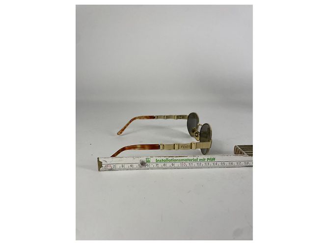Fendi Gold-Metall Sonnenbrille Golden - Ansicht 5
