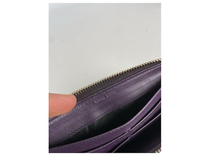 Cartera de cuero morado Miu Miu Púrpura - vista 4