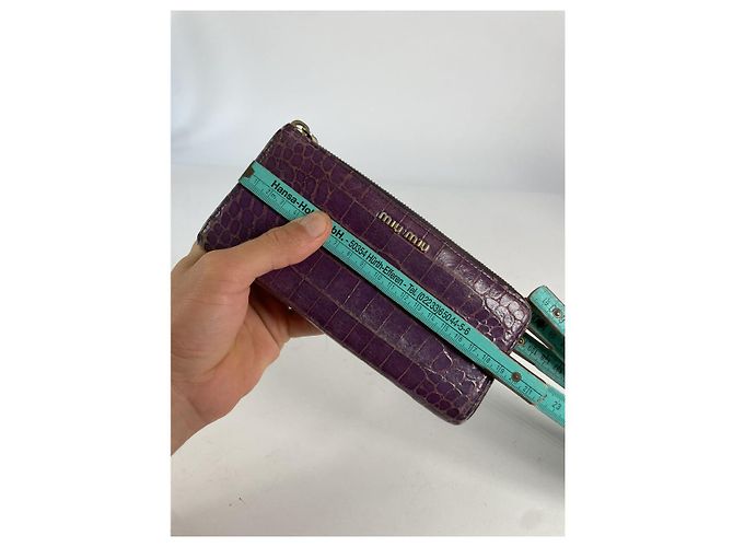 Cartera de cuero morado Miu Miu Púrpura - vista 5
