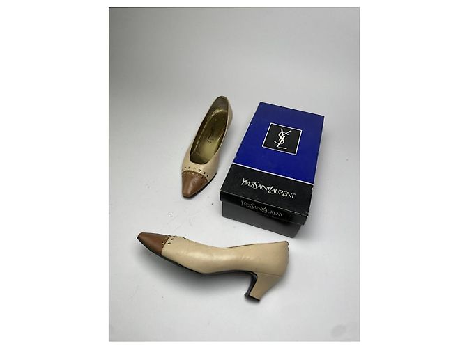 Beige Lederabsatz Yves Saint Laurent - Ansicht 2