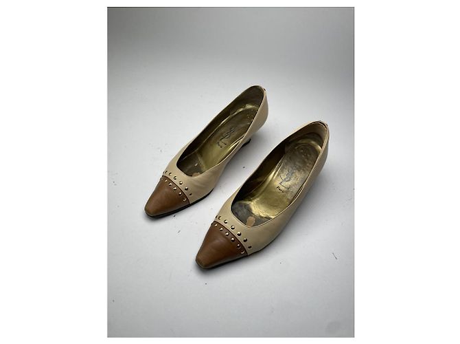 Beige Lederabsatz Yves Saint Laurent - Ansicht 3