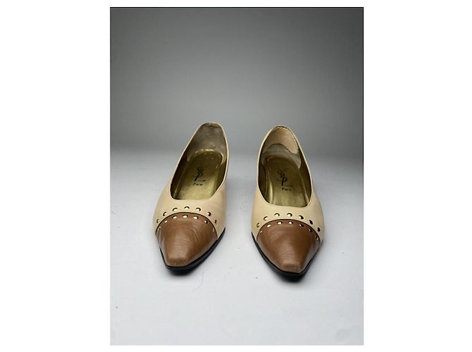 Beige Lederabsatz Yves Saint Laurent - Ansicht 4