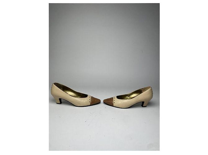 Beige Lederabsatz Yves Saint Laurent - Ansicht 5