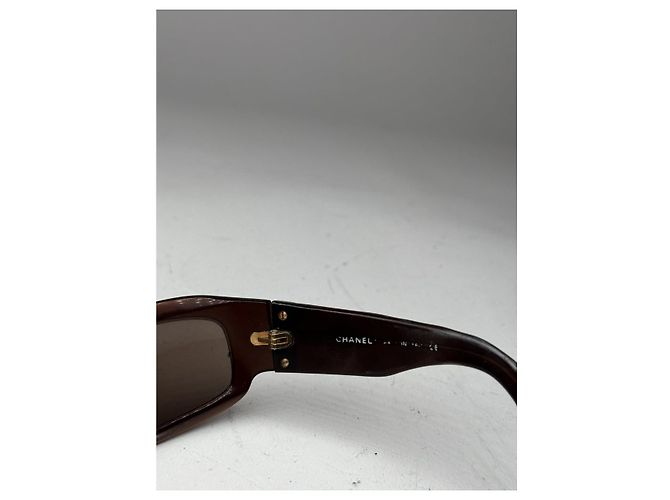 Gafas de sol de plástico marrón de Chanel Castaño - vista 4