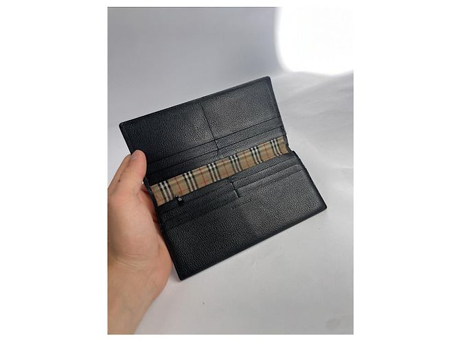 Borsa in pelle nera Burberry Nero - vista 3