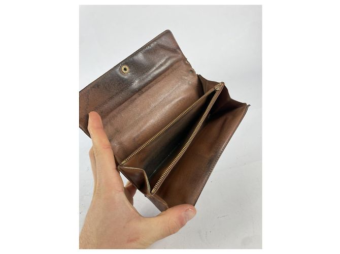 Billetera de cuero marrón Pallas de Louis Vuitton Castaño - vista 5