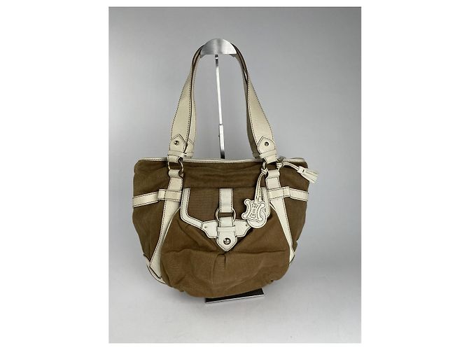Céline Borsa a mano in pelle bianca Celine Clasp Bianco - vista 2