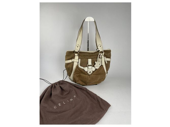 Céline Borsa a mano in pelle bianca Celine Clasp Bianco - vista 3