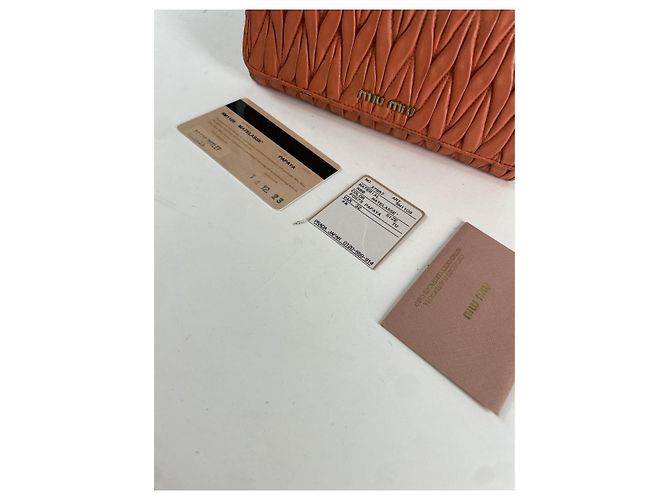 Cartera de cuero naranja Miu Miu - vista 3