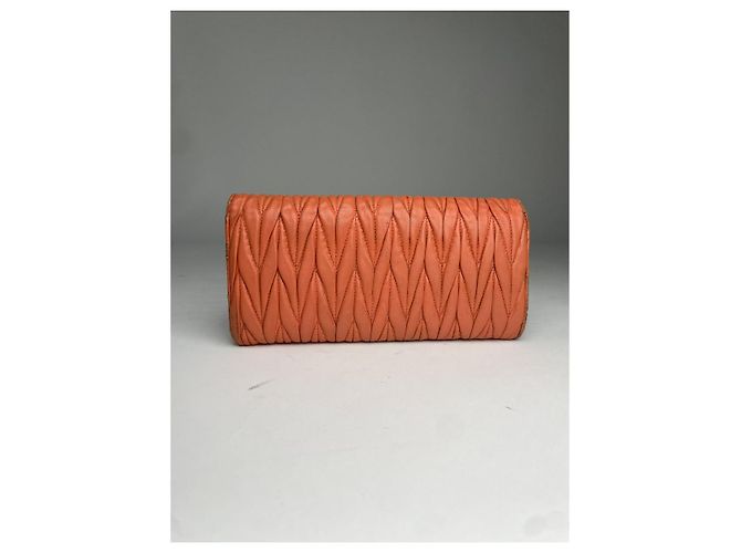 Cartera de cuero naranja Miu Miu - vista 4