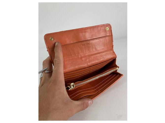 Cartera de cuero naranja Miu Miu - vista 5