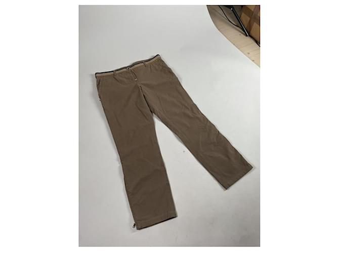 Pantalón de algodón marrón Prada Castaño - vista 3