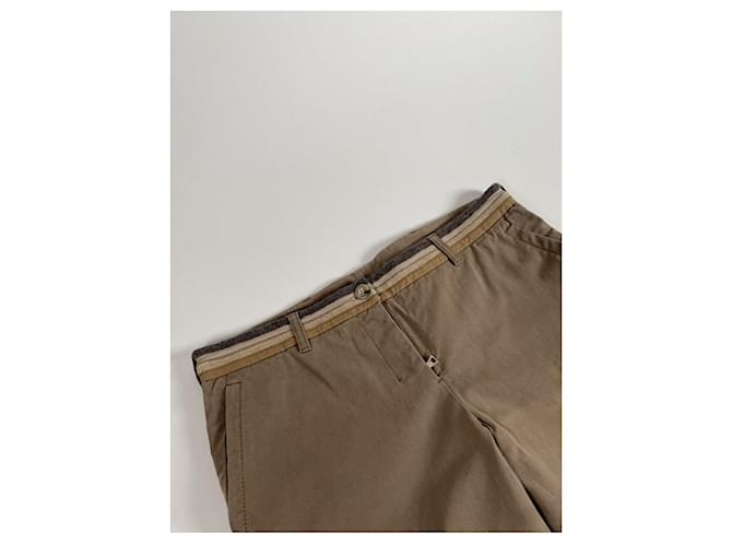 Pantalón de algodón marrón Prada Castaño - vista 4
