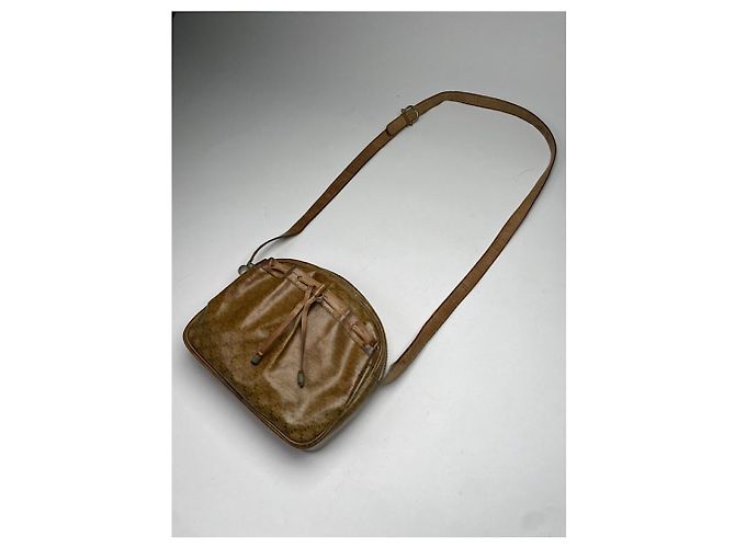 Céline Borsa in pelle marrone Celine Crécy - vista 2