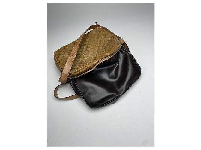Céline Borsa in pelle marrone Celine Crécy - vista 3