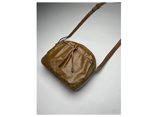 Céline Borsa in pelle marrone Celine Crécy - vista 5