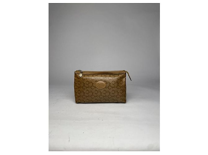 Céline Clutch in pelle marrone vintage Celine Triomphe - vista 2
