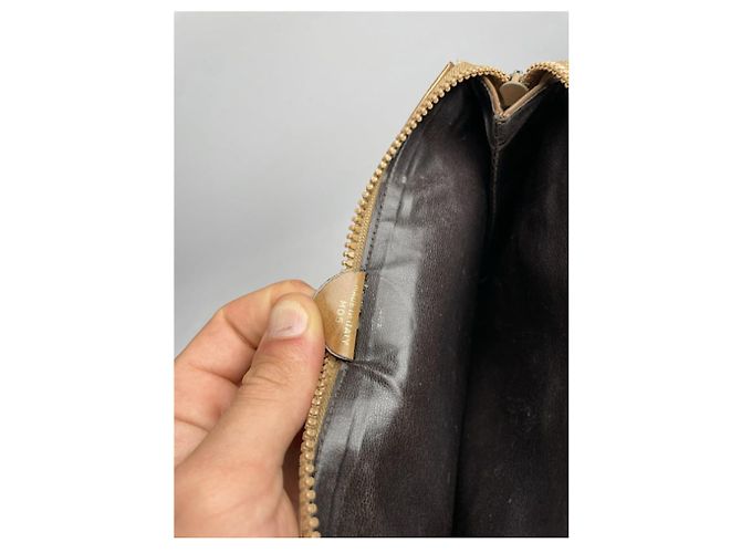 Céline Clutch in pelle marrone vintage Celine Triomphe - vista 3
