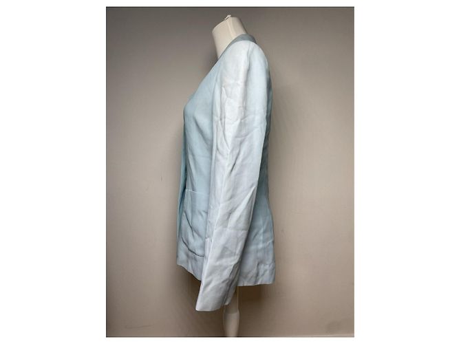 Balenciaga blaue Seidenjacke - Ansicht 3