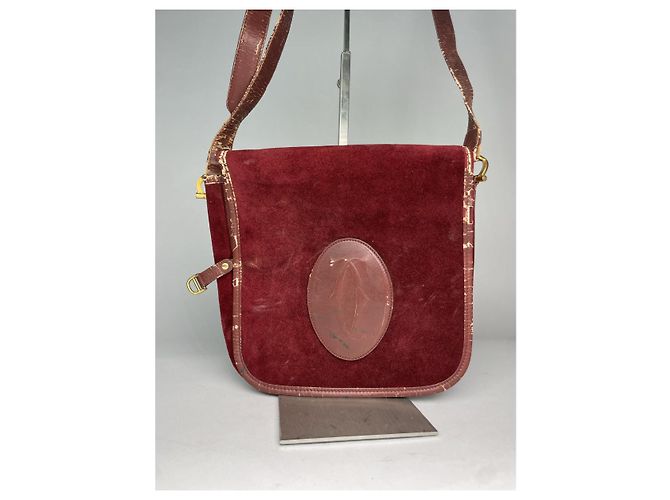 Borsa in pelle bordeaux Cartier Bordò - vista 4