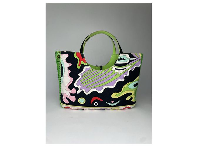 Emilio Pucci mehrfarbige Baumwollhandtasche Mehrfarben - Ansicht 5