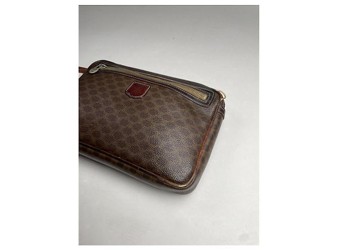Céline Clutch in pelle marrone vintage Celine Triomphe - vista 2
