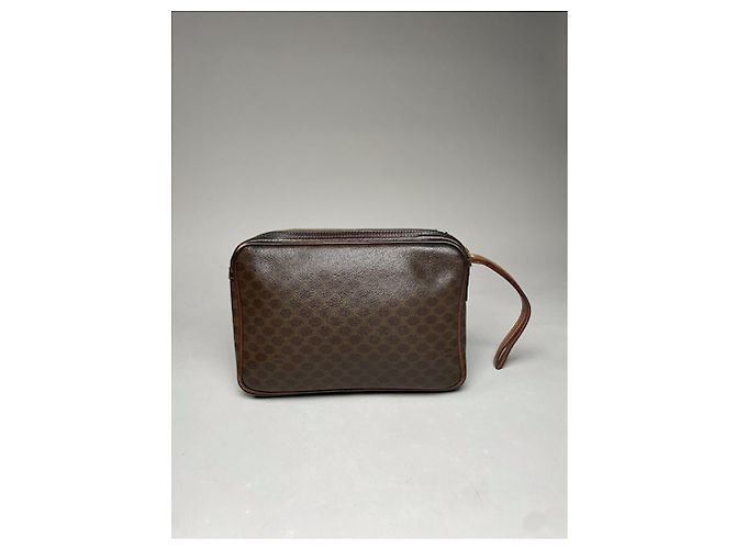 Céline Clutch in pelle marrone vintage Celine Triomphe - vista 5