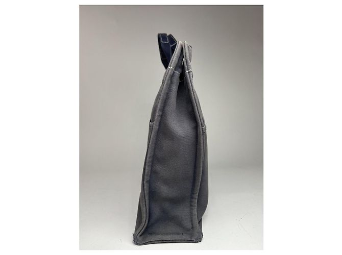 Borsa a mano in cotone blu Hermès - vista 2