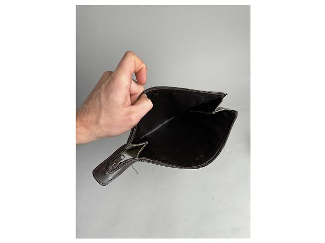 Céline Clutch in pelle nera Celine Triomphe Nero - vista 2