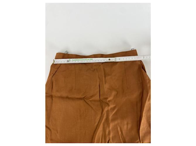 Falda de lino naranja Dior - vista 4