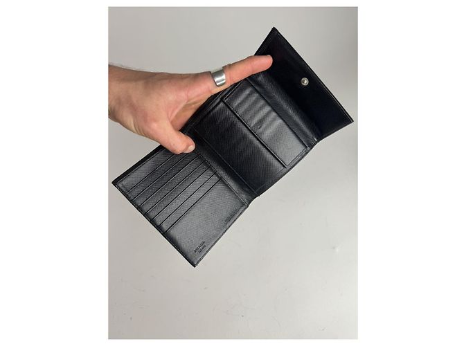 Prada Tessuto  Black Leather Wallet - view 4