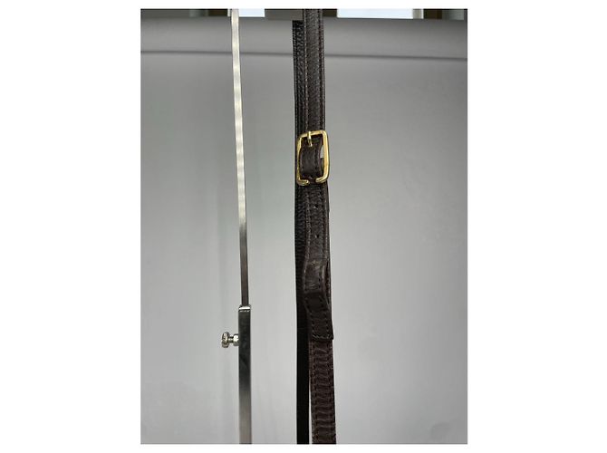 Borsa a mano in pelle marrone Longchamp - vista 4