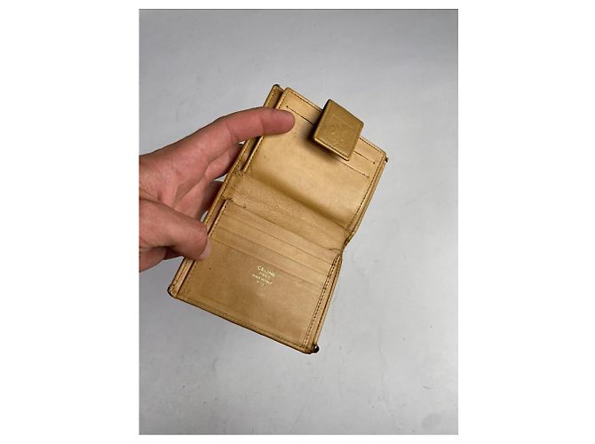 Céline Cartera de cuero beige Celine Triomphe - vista 4