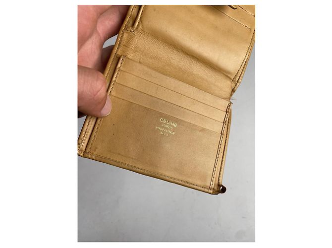 Céline Cartera de cuero beige Celine Triomphe - vista 5