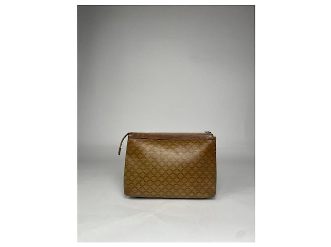 Céline Clutch in pelle marrone vintage Celine Triomphe - vista 3