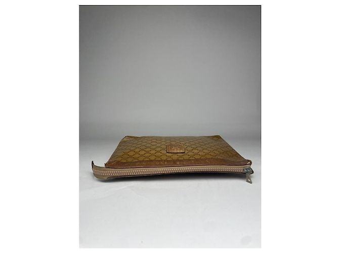 Céline Clutch in pelle marrone vintage Celine Triomphe - vista 4