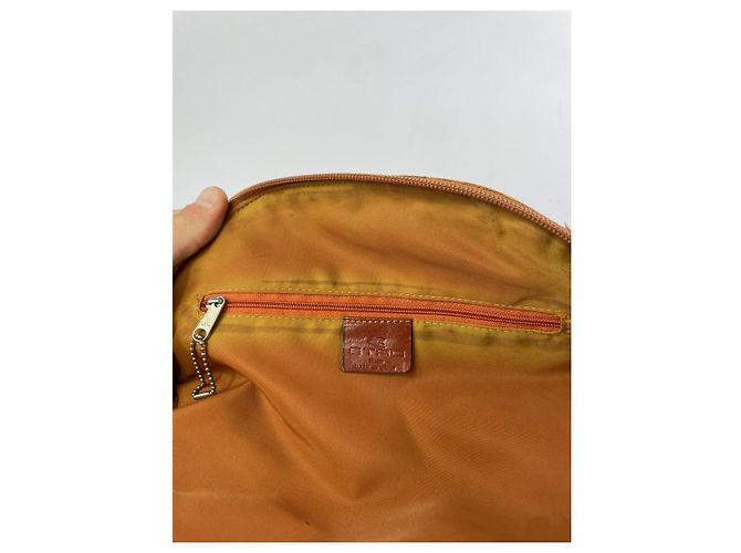 Borsa a mano in cotone arancione Etro - vista 3