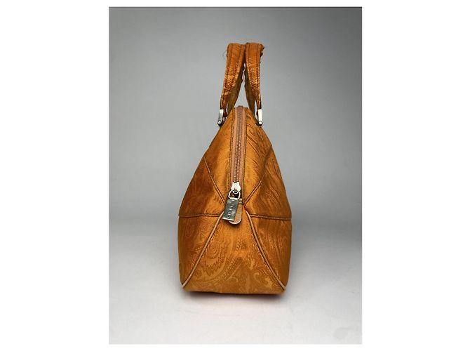 Borsa a mano in cotone arancione Etro - vista 4