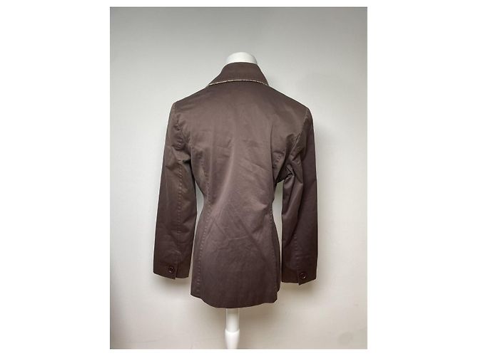Courreges Trench coat de algodón marrón Courrèges Castaño - vista 2
