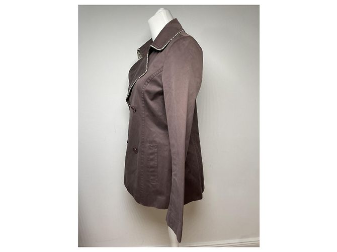 Courreges Trench coat de algodón marrón Courrèges Castaño - vista 3