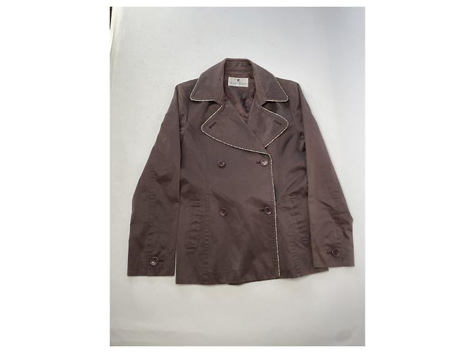 Courreges Trench coat de algodón marrón Courrèges Castaño - vista 4